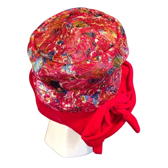 Vtg United Hatters Hat Cap Millininery Works EM 284189 ILGWU Velvet 1950's - Picture 2 of 6